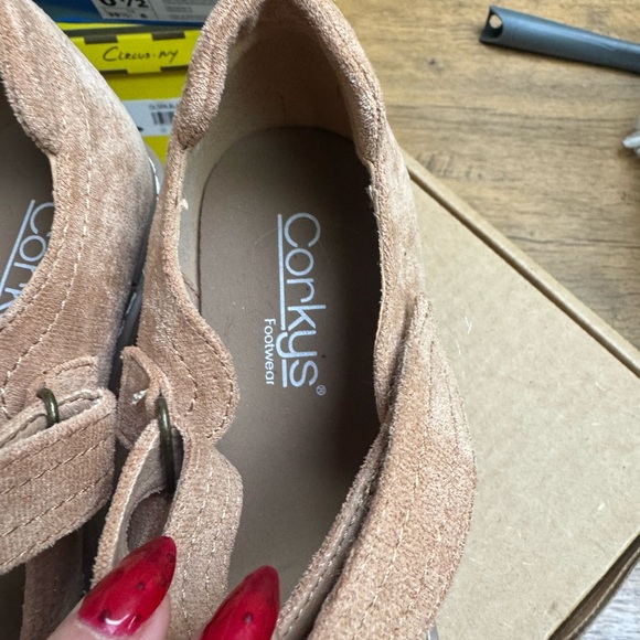 Corkys Light Brown Suede Mary Jane Shoes